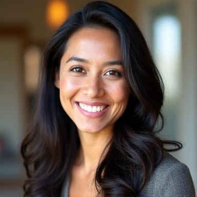 Professional headshot of Dr. Anya Sharma, a friendly and approachable nutritionist.
