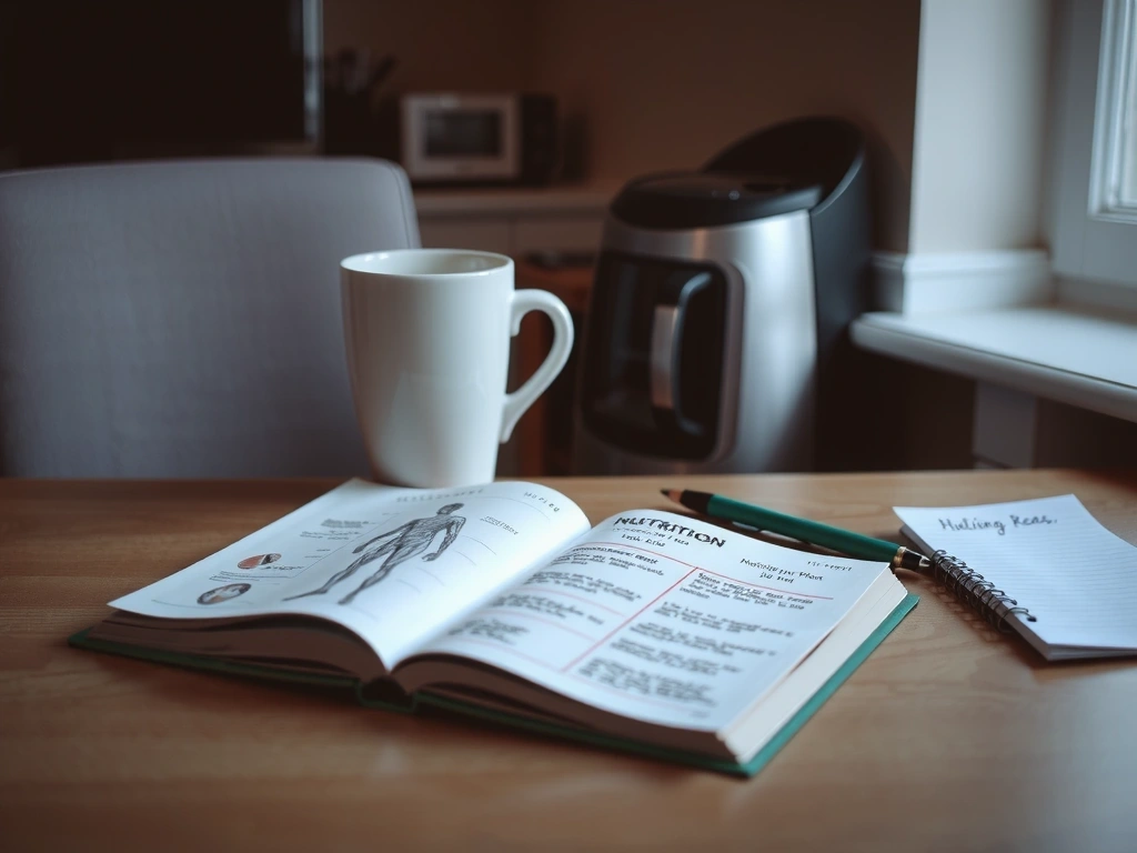Biurko dietetyka z notatkami i książkami
